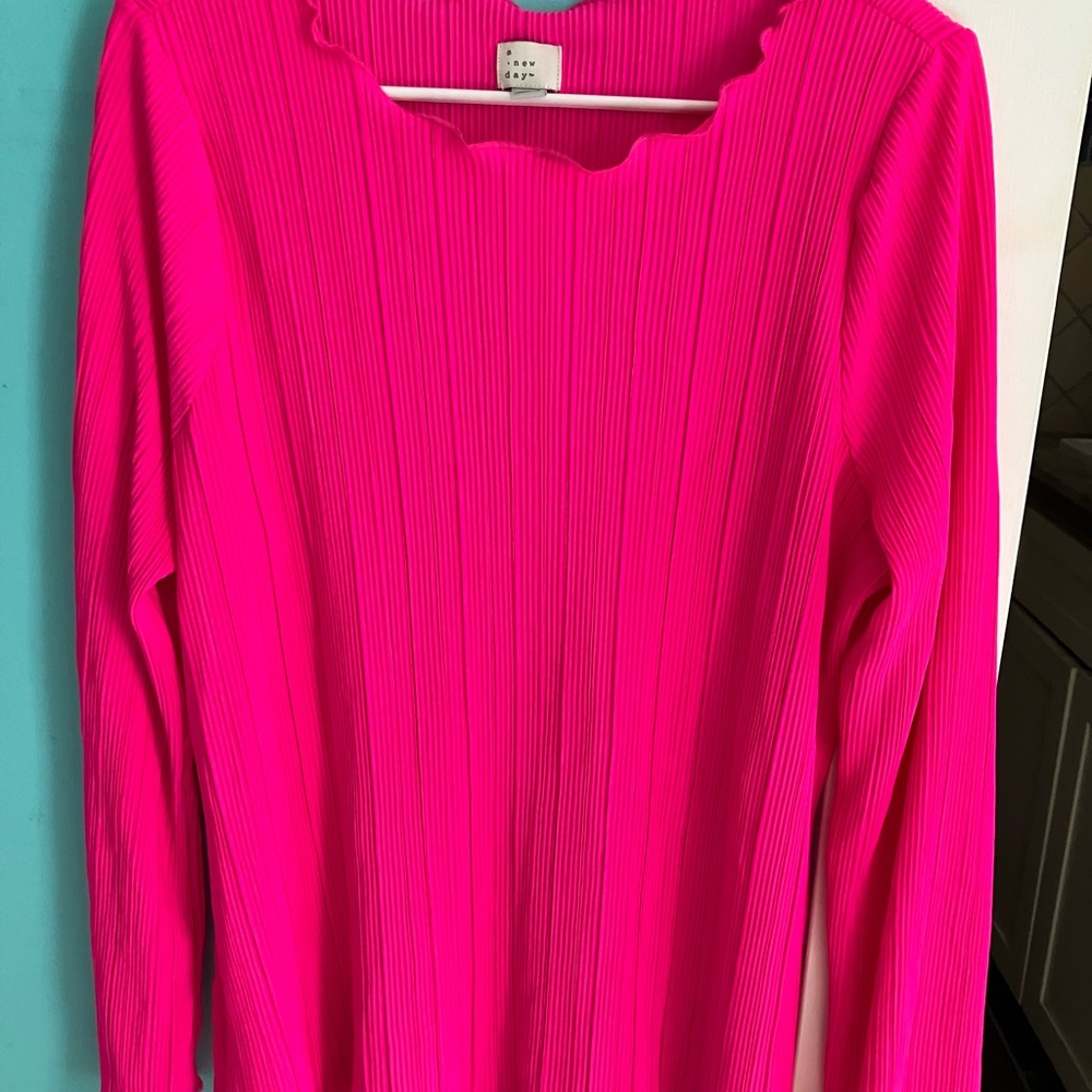 A New Day Fuchsia Pleated Top